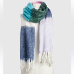 GAP Brushed Colorblock Fringe Scarf One Size